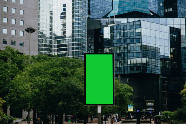 istock Billboard near office buildings in financial district 1424640310