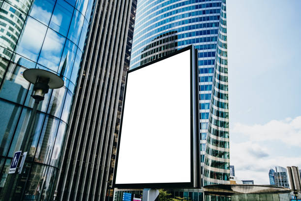 istock Billboard near office buildings in financial district 1424640316