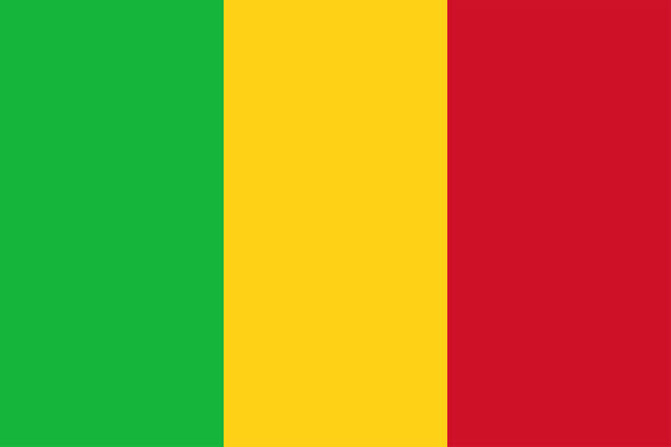 illustrations, cliparts, dessins animés et icônes de drapeau du mali. drapeau malien, tricolore vertical: rouge, jaune, vert. - mali