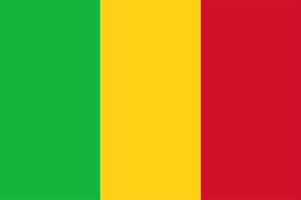 Flag of Mali. Malian flag, vertical tricolor: red, yellow, green. Symbol of the Republic of Mali. mali stock illustrations
