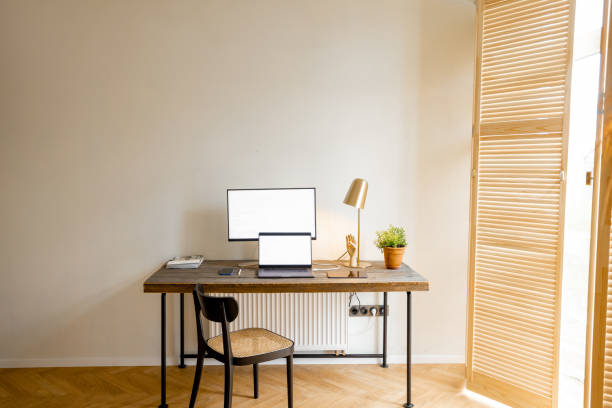 istock Stylish workplace at home office 1424668483