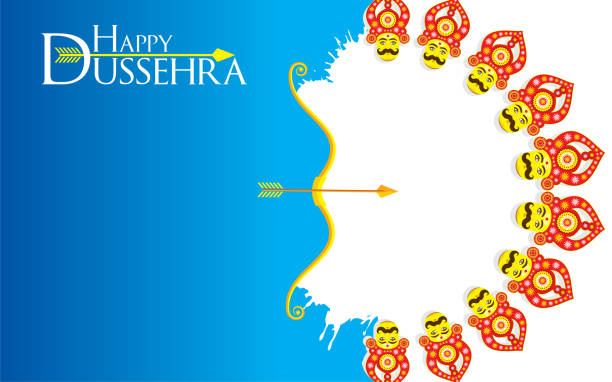 vector Illustration of Happy Dussehra illustration of Happy Dussehra festival of India. dussehra stock illustrations