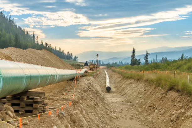 Pipeline construction stock photo