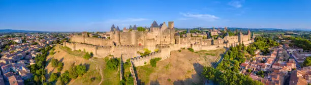 Photo of Medieval castle town of Carcassone at sunset, France