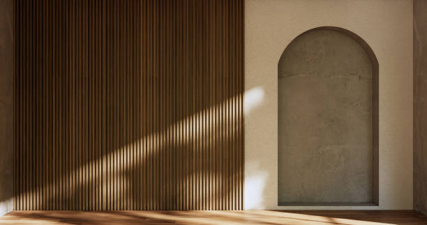 istock Concept Empty room japanese style.3D illustration rendering 1424686380