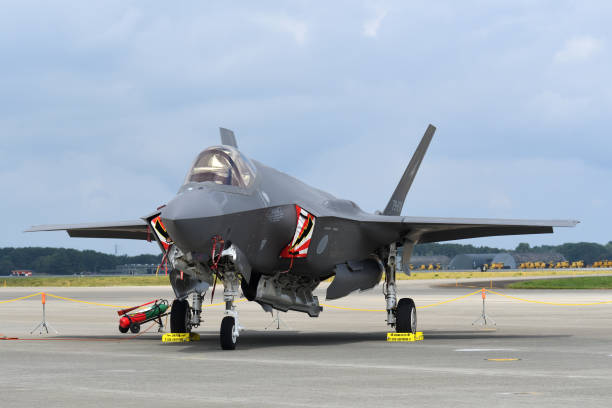 Japan Air Self-Defense Force Lockheed Martin F-35A Lightning II stealth multirole fighter. Aomori Prefecture, Japan - September 11, 2022:Japan Air Self-Defense Force Lockheed Martin F-35A Lightning II stealth multirole fighter. misawa japan stock pictures, royalty-free photos & images