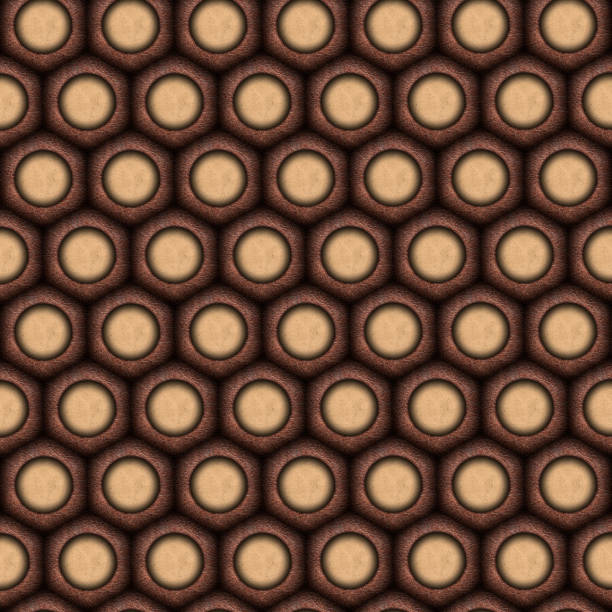 Seamless vintage texture made of leather hexagons