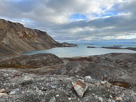 rugged landscape and fjords in Svalbard