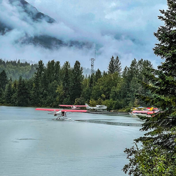 istock Float planes on lake in moose creek Alaska 1424696773