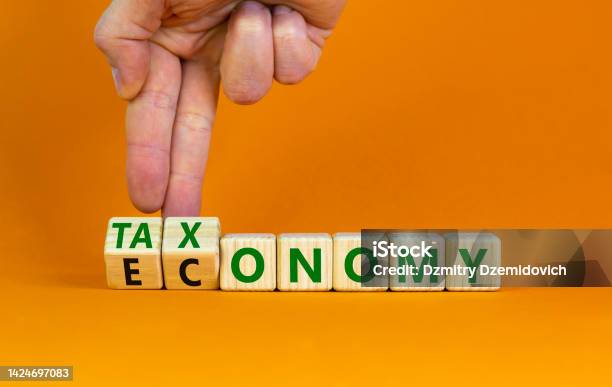 Taxonomy Or Economy Symbol Businessman Turns Cubes Changes The Word Economy To Taxonomy Beautiful Orange Table Orange Background Copy Space Business Ecology And Taxonomy Or Economy Concept Stock Photo - Download Image Now