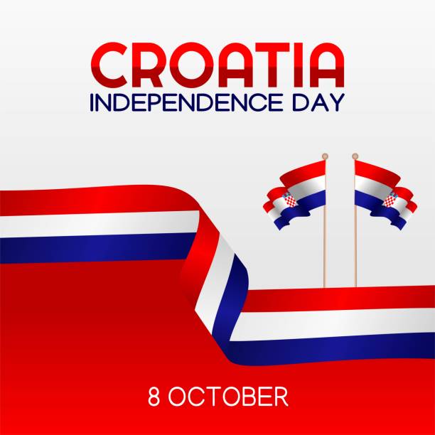 Croatia Independence Day Vector Illustration. Suitable for greeting card, poster and banner Croatia Independence Day Vector Illustration. Suitable for greeting card, poster and banner заробітна плата поліція 2021 stock illustrations