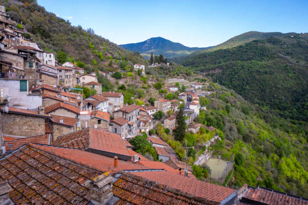 istock Apricale Imperia, Italy: houses panorama. Color image 1424708184