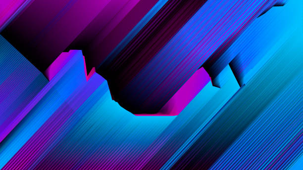 istock Abstract geometric background illustration. Blue, violet and purple gradient 1424708503