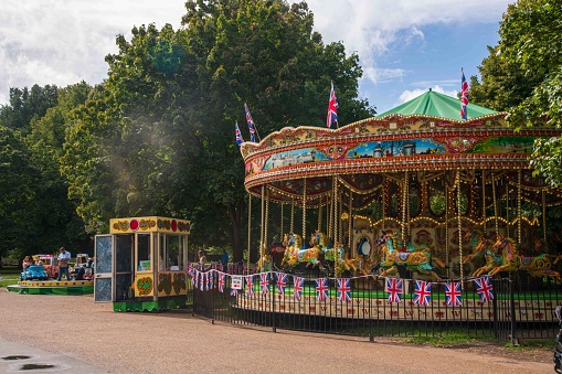 London, United Kingdom - September 06, 2022: Kensington Gardens Summer Carousel