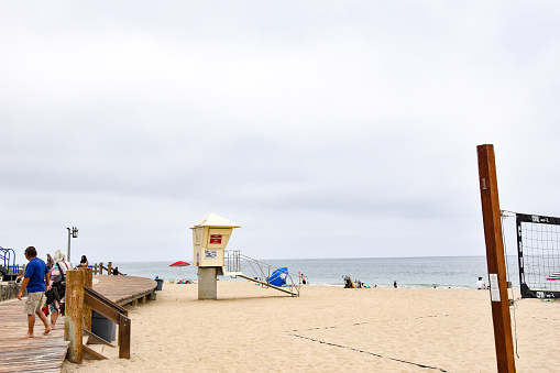 A lifeguard station stands at the ready in Laguna Beach,Southern California.