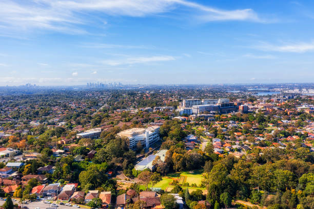 d ryde tafe cbd - single lane road - fotografias e filmes do acervo