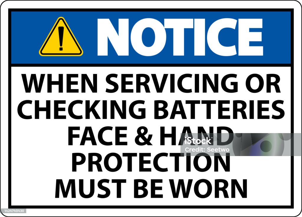 Battery Remote Sign Notice When Servicing Batteries Sign On White Background Stock ...