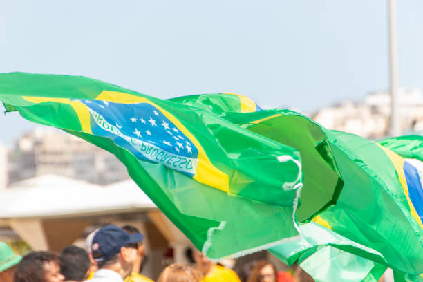 istock Brazilian flag outdoors in Rio de Janeiro. 1424742533