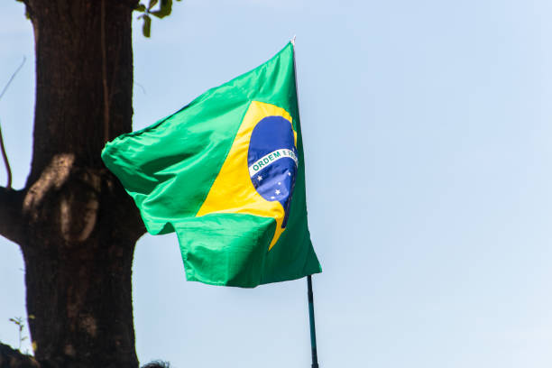 istock Brazilian flag outdoors in Rio de Janeiro. 1424742537