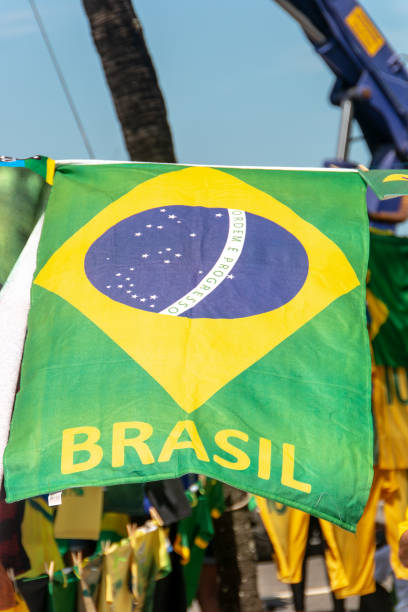 istock Brazilian flag outdoors in Rio de Janeiro. 1424742555