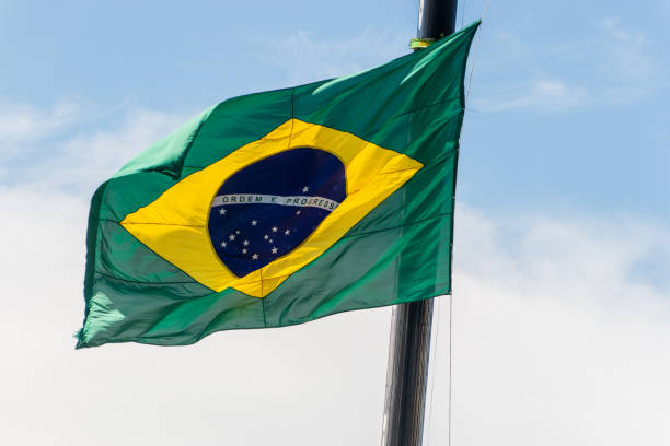 istock Brazilian flag outdoors in Rio de Janeiro. 1424742562