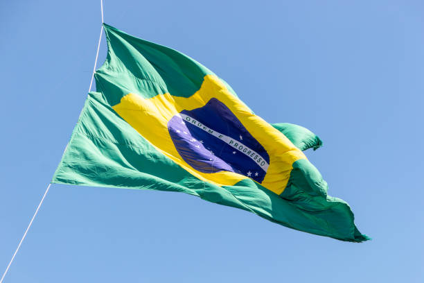 istock Brazilian flag outdoors in Rio de Janeiro. 1424742611