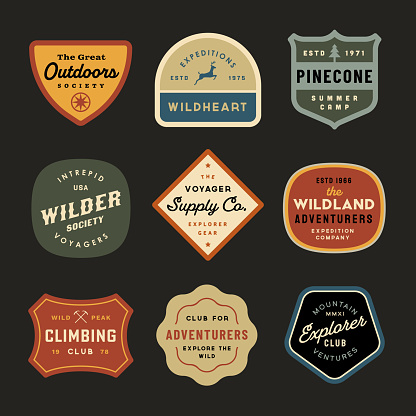Carefully-made custom vectors, inspired by mid-century badges and patch designs.