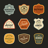 istock Mid-century Retro Adventure Badge Designs 1424743427