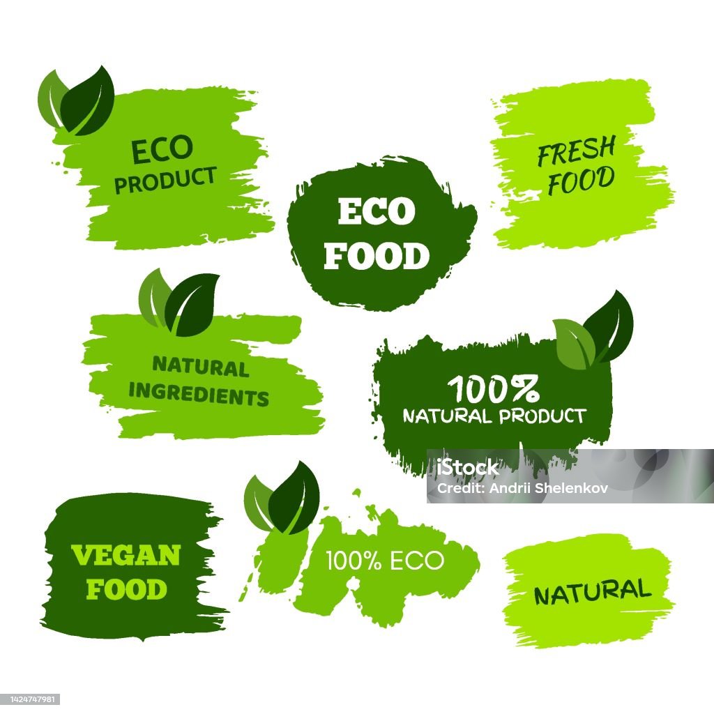 Biography Label Green Natural Bio Labels Stock Illustration - Download Image Now ...