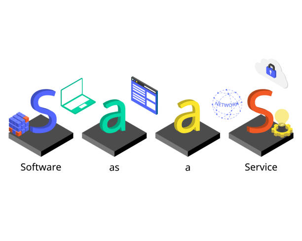 サービスとしてのソフトウェアまたはsaasは、ソフトウェアがサブスクリプションベースでライセンスされ、一元的にホストされるソフトウェアライセンスおよび配信モデルです。 - licensed点のイラスト素材／クリップアート素材／マンガ素材／アイコン素材