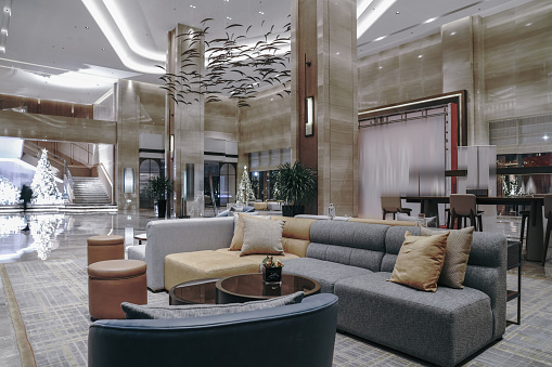 Hotel lobby interior. modern design style.