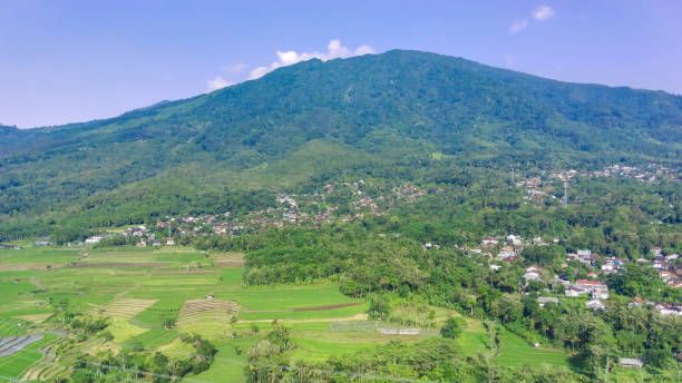 Aerial view of a village stock photo