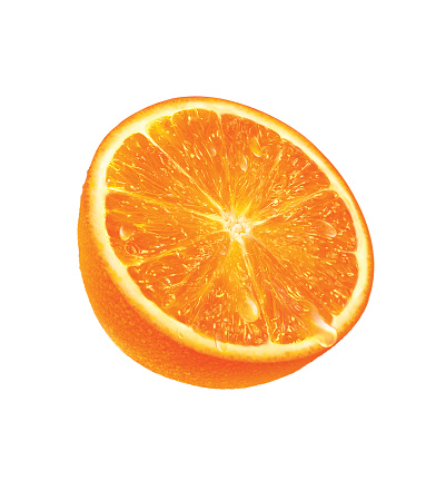 orange  isolated on white background, 3d illustration, 3d rendering, realism, photo realistic