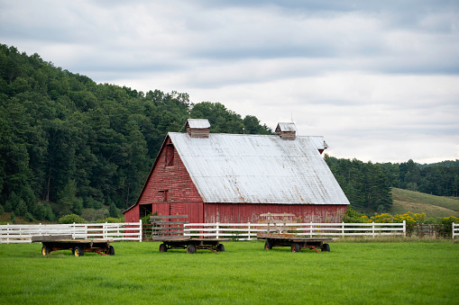 Farm fields in the rural Potomac Highlands of West Virginia.