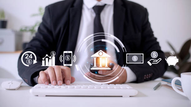 istock Online banking concept with person using a smartphone 1424793773