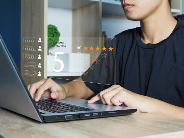 Service ratings on online applications Customer opinion poll concept.