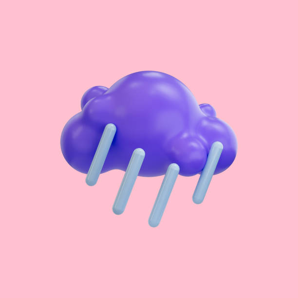istock realistic cartoon look cloud rain weather icon 3d render concept for 1424800052