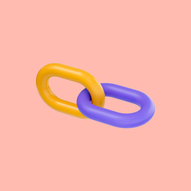 istock cartoon look chain icon 3d render concept for bonding and Internet link 1424800238