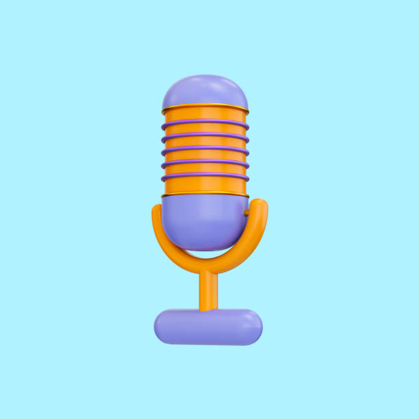istock microphone icon 3d render concept for Professional equipment for audio 1424800717
