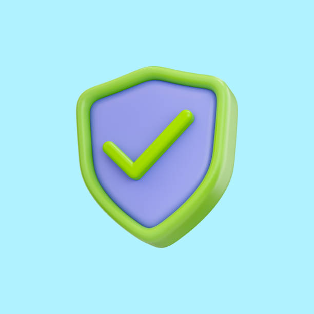 cartoon look security shield check mark icon 3d render concept for safe cartoon look security shield check mark icon 3d render concept for safe protection approved 2590 stock pictures, royalty-free photos & images