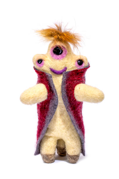 istock Fantastic creature soft toy made of natural wool 1424803903