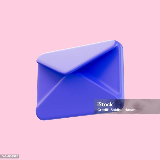 Envelope Icon 3d Render Concept For Open Letter Gmail Email And Stock Photo - Download Image Now