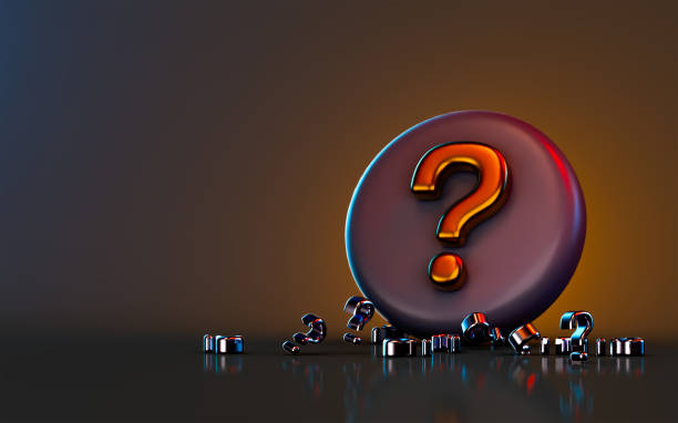 istock question mark badge icon on dark background 3d render concept for 1424810572