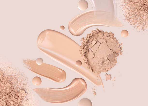 istock cosmetic smear foundation cream powder on a beige background 1424810798