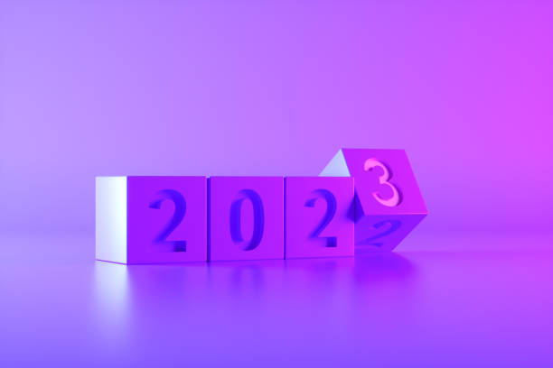 istock 2023 new year, cube dice shapes, changing from 2022 to 2023 1424811480