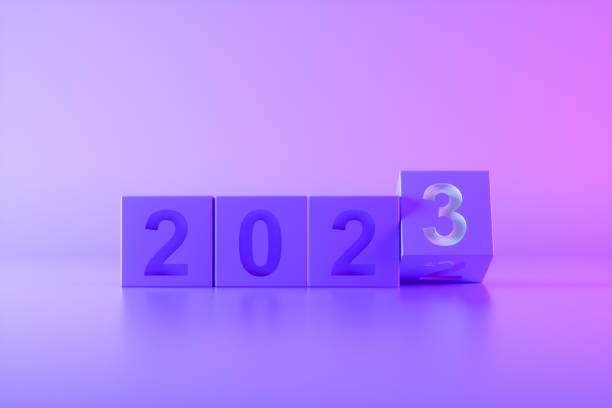istock 2023 new year, cube dice shapes, changing from 2022 to 2023 1424811563