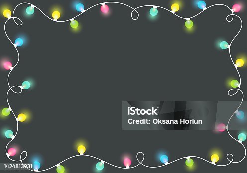 istock Christmas lights border. 1424813931