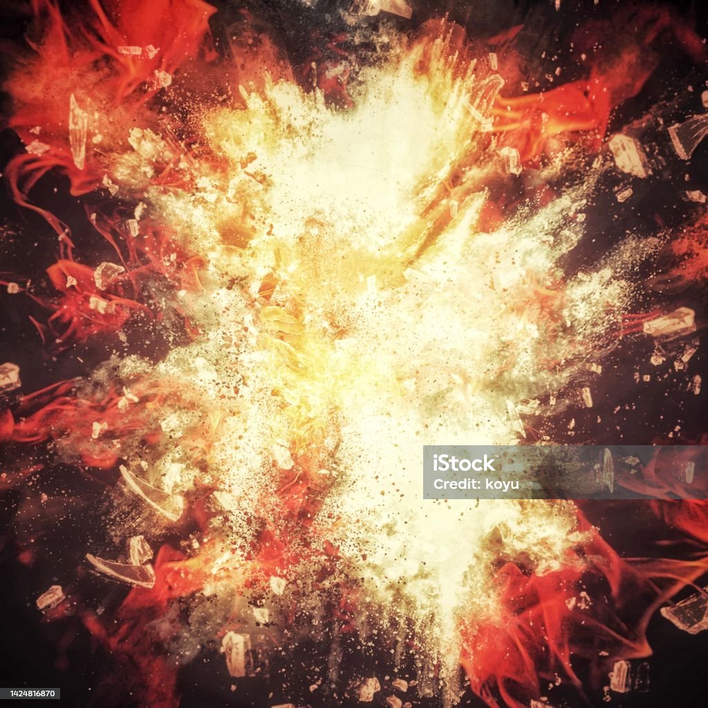 3d Illustration Of Exploding Flames Stock Photo - Download Image Now ...