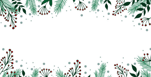 stockillustraties, clipart, cartoons en iconen met white christmas background, festive web template - vector - december