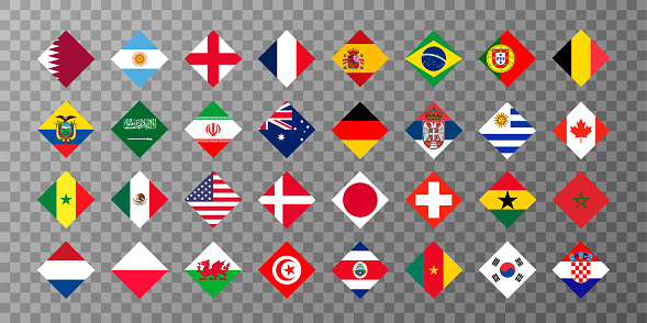 All Flags of the countries soccer . Vector illustration.